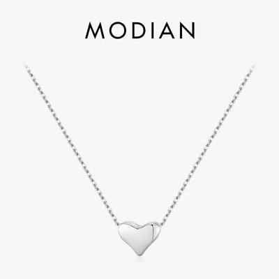 Modian Minimalismus 925 Sterling Silber Exquisite Herz Halskette Anhänger Für Frauen Hochzeit Verlobung Edlen Schmuck