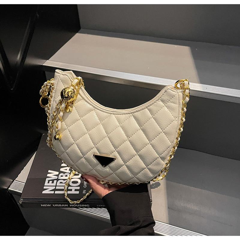 Rhombus Embroidery Thread Small Bag Women's New Popular Texture Chain Messenger Bag Hand Carry Mini Dumpling Bag