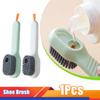 1-6pcs Shoes Brush Automatic Liquid Discharge Multifunction Press Out Shoes Cleaner Soft Bristles Clothes Brushes Cleaning Tool