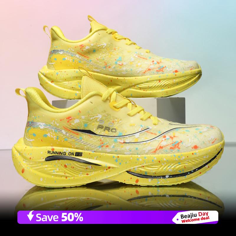 

Men Running Shoes Carbon Plate Marathon Speciality Sports Breathable Lightweight Women s Comfortable Nonskid Leisure Sneakers 44