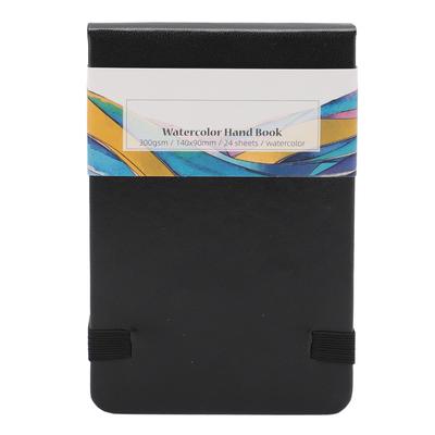Watercolor Journal 24 Sheets 300gsm Thick Paper PU Leather Cover Portable Pocket Sketchbook for