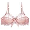 Sexy Lace Mesh Bra Plus Size Women Thin Cup Underwire Support With Double Hook Back