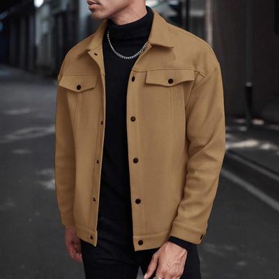 Veste en laine à col roulé Automne et Hiver, Veste Sportive Casual d'Affaires pour Homme, Couleur Unie, Version Classique