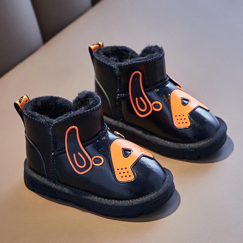 Boys Snow Boots Kids Winter Boots Warm Thick Cotton Plush Inside Cartoon Letter A Children S Boots Slipon Fashion Rubber Sole 26