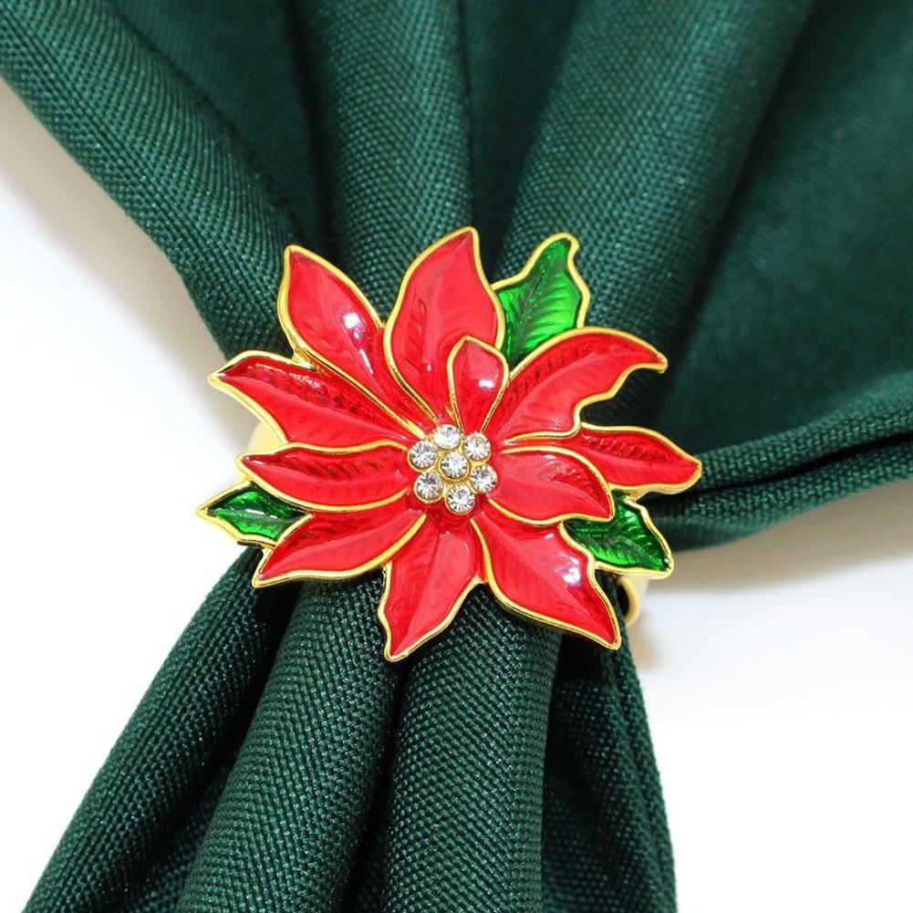Holiday Table Decor Rose Napkin Rings Polished Interior Non-snag Interior Elegant Table Decor For Dining Tableware