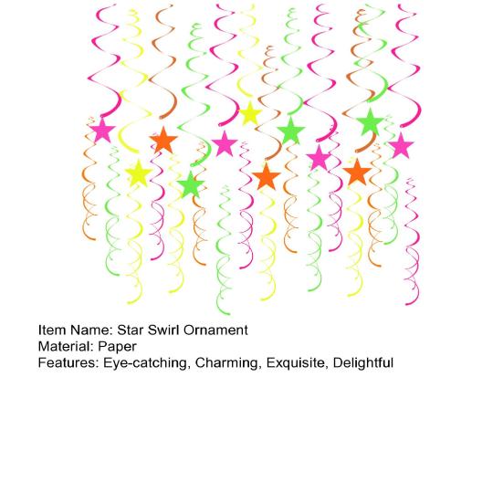 40 Pcs Glow Paper Star Hanging Swirl Decoration Glow In