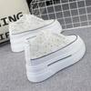 Mode 8cm Neu Air Mesh Spitze Ins Plateau Keil Atmungsaktiv Hohle Damen Versteckte Absätze Sandalen Klobige Sneaker Sommer Modeschuhe