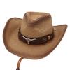 Tibetan Western Cowboy Straw Hat Outdoor Sun Hat Guozhuang Dance Bullhead Beach Hat Trendy Jazz Hat