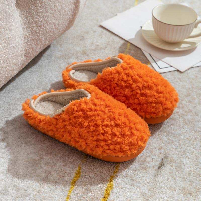 Autumn and Winter New Plush Cotton Slippers Indoor Household Plush Thickened Warm Couple Cotton Slippers