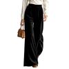 Women's Casual Color Wide Leg Pants High Waist with and Two Pockets