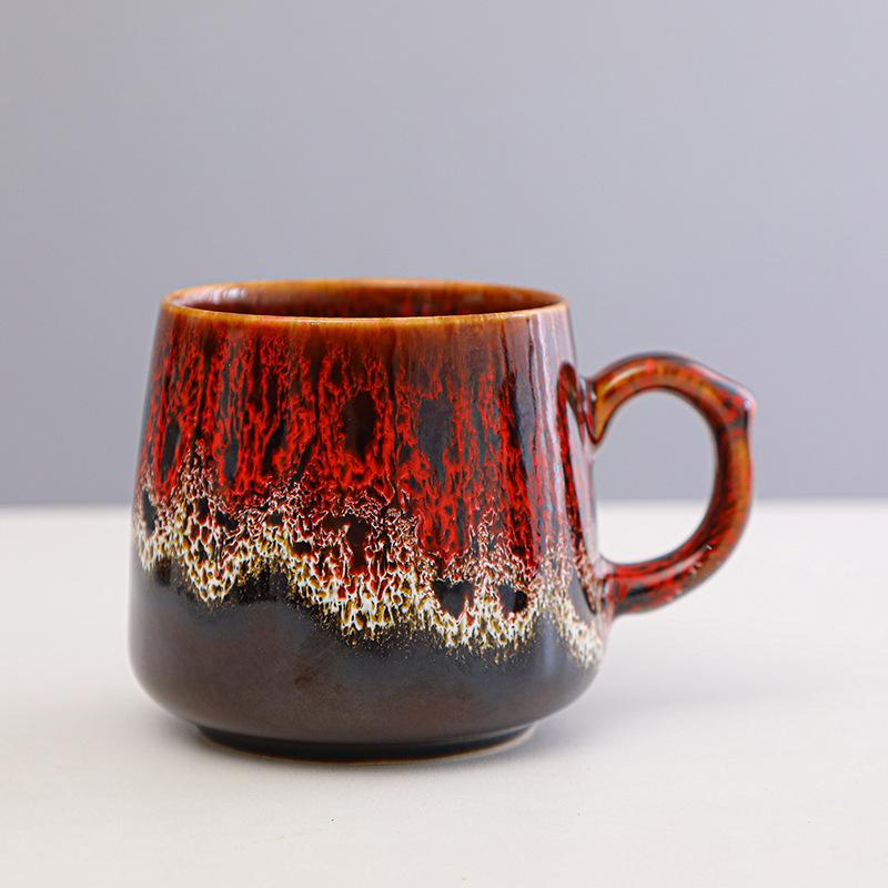 Heavy Colorful Coffee Mugs 300-350ml Handle Ceramic Tea Cup