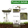 Bebedero para Pájaros de Jardín de Hierro para Exteriores con Cuenco Pequeño Resistente a la Corrosión de Pie para Decoración de Jardín, Patio, Césped