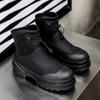Chelsea Boots se silnou podrážkou Pánské britské boty Martin Pánské dlouhé trubky podzimní osobní černé boty pro pár