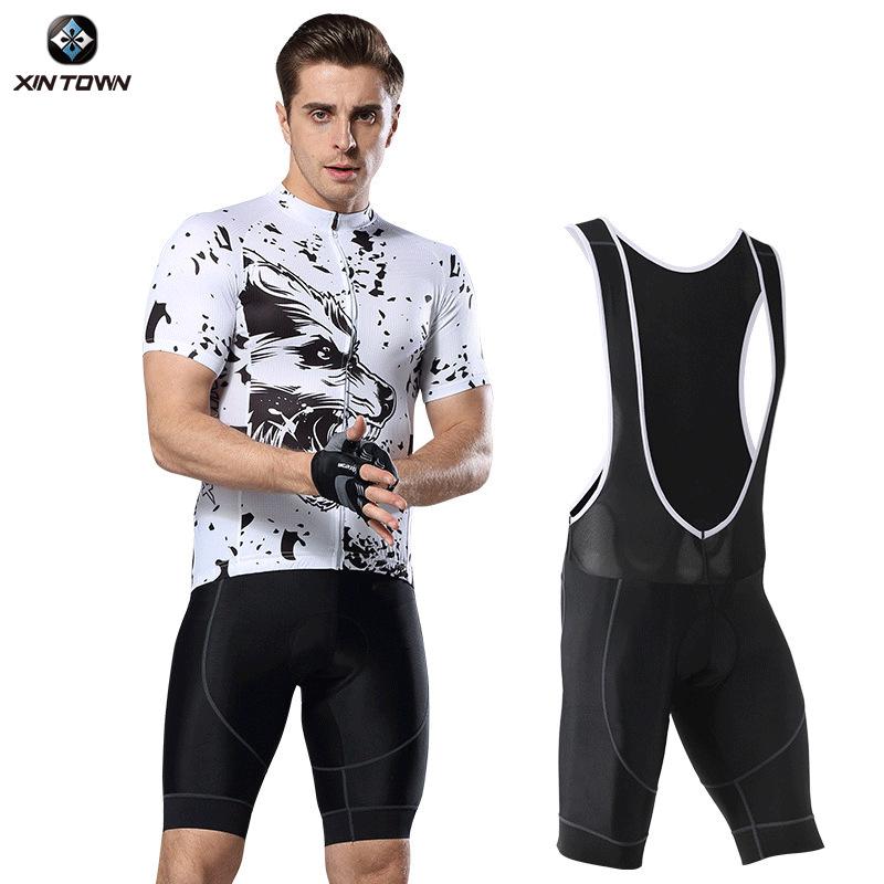 XINTOWN Men's Summer Cycling Jersey and Bib Shorts Set