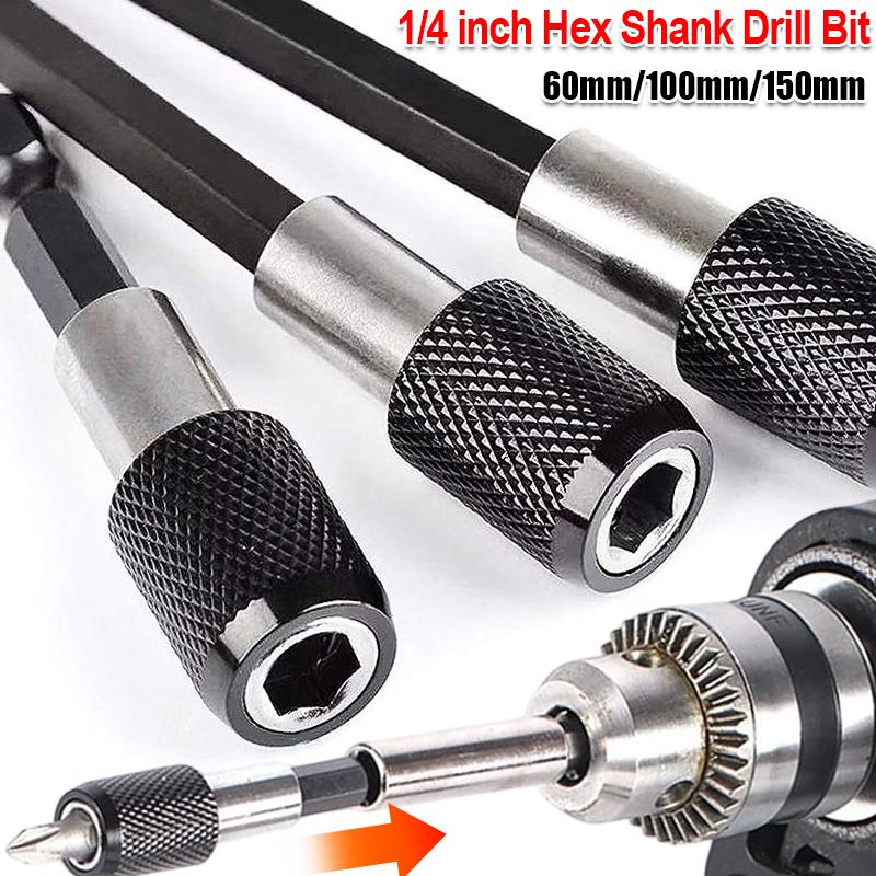1/4” Hex Shank Quick Release Magnetic Drill Bits Holder Socket Screwdriver Impact Driver Drill Extension Bit Chuck Adapter Tool