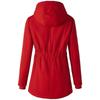 Women's Plush Jacket, Casual Solid Color Hooded Drawstring Jacket