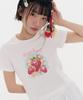 MYSHELL Sopli Strawberry Crop Short Sleeve T-Shirt_40941Ts