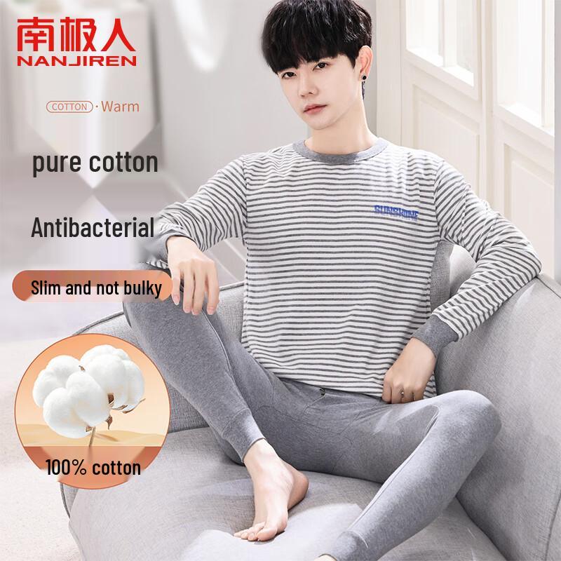

Nanjiren Men s Pure Cotton Thermal Underwear Set XL