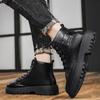 Fashion 2024 Men Casual Hiking Boots Platform High Tops Fashion Round Toe Wear-Resistant Young Trend Autumn Winter Men's Boot Main Push
