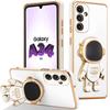 Protective Case - Booling - Samsung Galaxy A34 5g - Shockproof Silicone - 3d Astronaut Stand - White