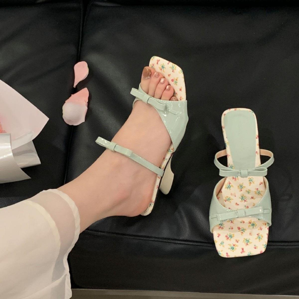 Summer Fairy Style Bow Special-Shaped And Slippers Women Wear Square Hair Fashion With Skirt Women 35