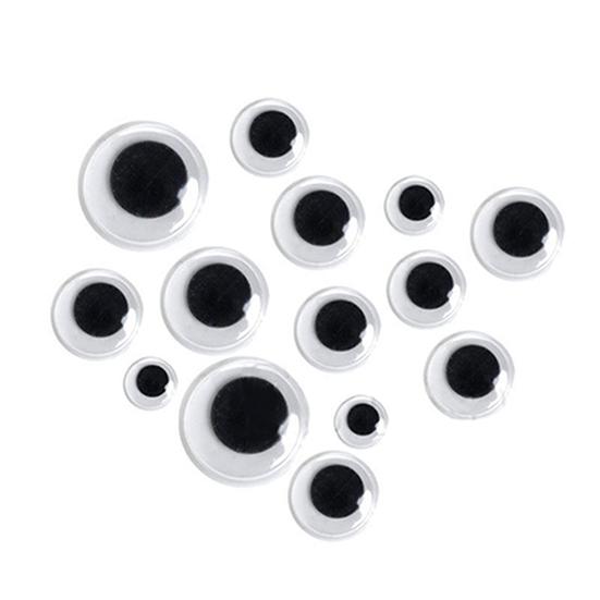 500Pcs Mixed Size Self-adhesive Plastic Round Eyes Wiggle Googly