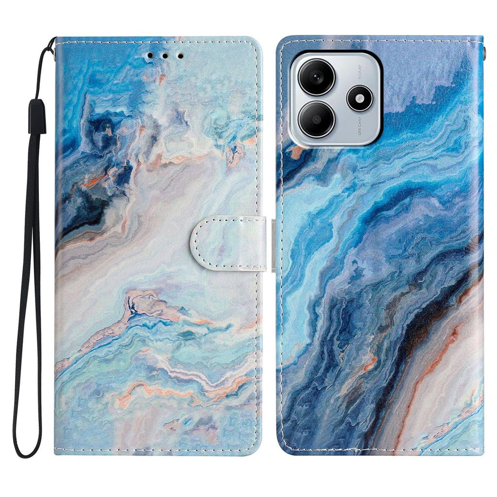 For Xiaomi Redmi Note 14 5G Wallet Case PU Leather Pattern Printing Stand Phone Cover with Strap