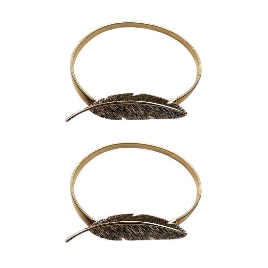 1 Pereche Prindere Perdea cu Arc Metal Sculptat Elan Păun Frunză Pană Decorativ Draperie Suport Perdea de Fereastră Accesorii Perdea