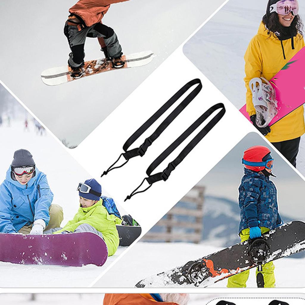 2Pcs Light Weight Ski Equipment Tie Strap Snowboard Leash with Buckle For Convenient Storage And Travel Easy to Use