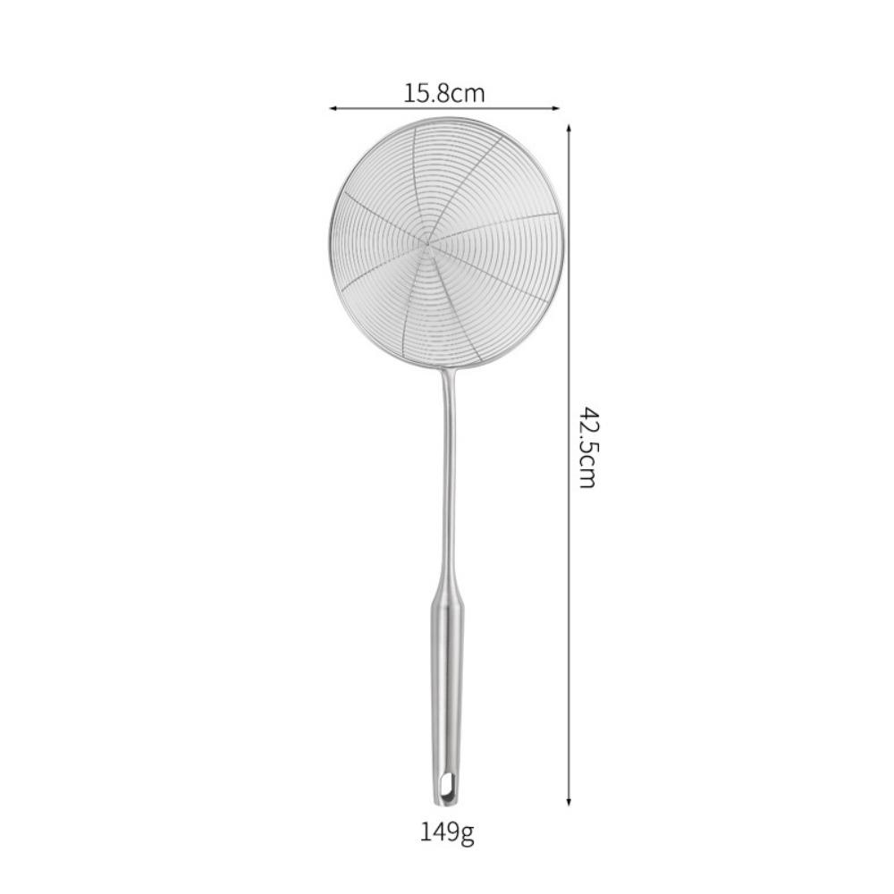 Stainless Steel Mesh Strainer Anti Scalding Foods Sifter Fried Sieve Spoon  For Noodle French Fries