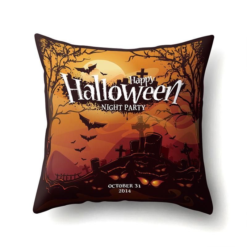 Halloween Pillowcase Car Waist Pillow Pumpkin Sofa Cushion Cover Office Home Living Room Pillowcase
