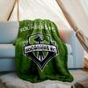1PC Seattle Sounders FC Printed Soft Flannel Blanket Throw for Adult Bedroom Living Room Sofa Camping Travel Fan Gifts Christmas Gifts