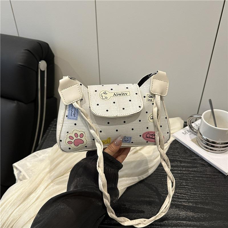 Casual polka dot beautiful new versatile commuter cute shoulder messenger bag women's bag