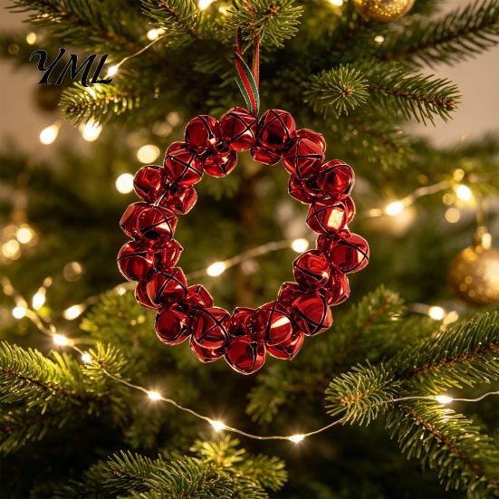 Christmas Craft Decoration Tree Bell Pendant with Lanyard, Ring Hanging for Metal Jingle Garland Holiday Home Decor, Multicolored Festive Bells