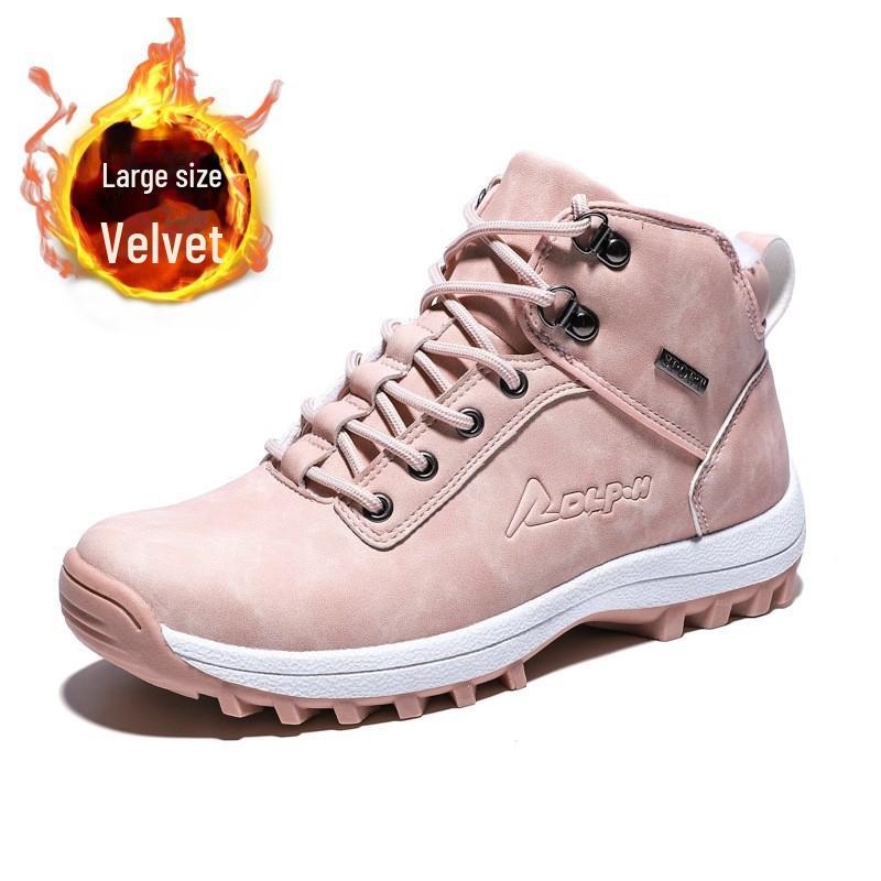 Men's 2025 Winter Velvet-Lined Snow Boots with Thick Soles - Warm Cotton Shoes for Teens In Cold Climates