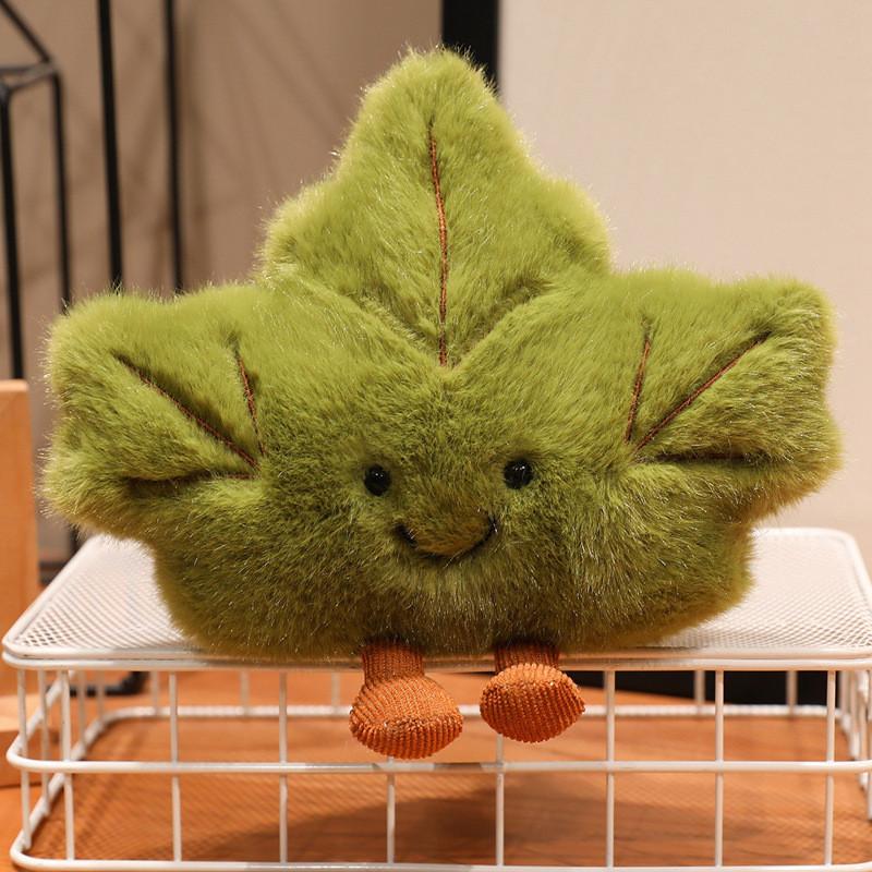 Yuzu Leaf Plush Toy With Pp Cotton For Autumn Decor And Gift Collection