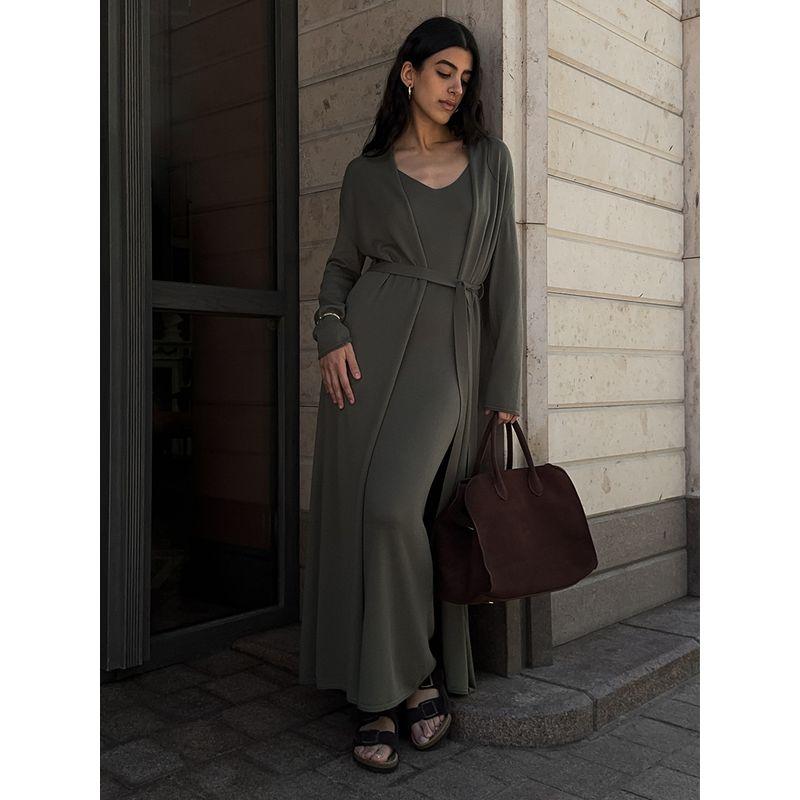 French style Ins Style Fashion Temperament Knit cardigan Sling Dress Cover up Set Knitted Dress Set