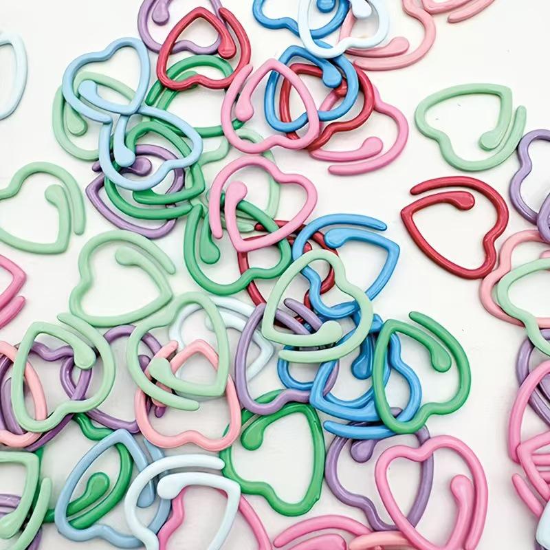 Painted Metal Crochet Stitch Marker - Small Clip for Knitting Needles