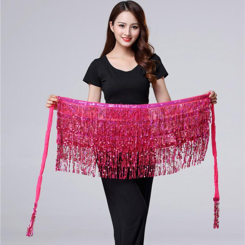 Halloween Belly Dance Costume with Sequin Tassels and Hip Scarf Waist Chain