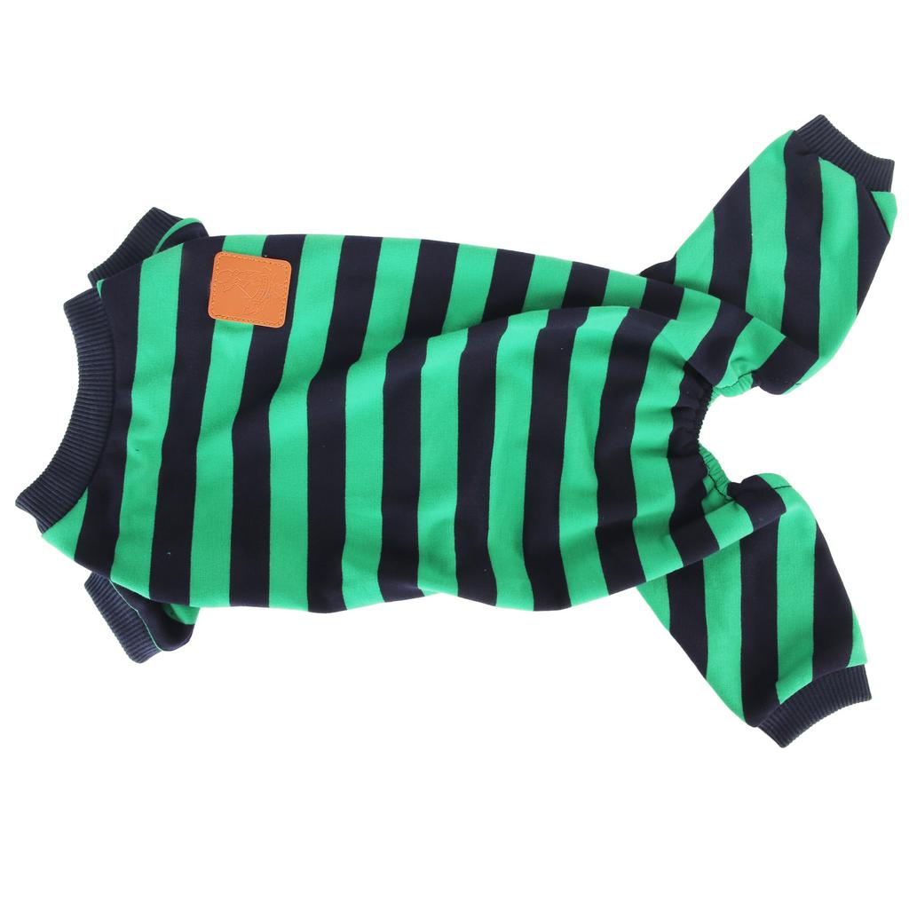 Striped Dog Pajamas Stylish Cute Stretchy Breathable 4 Legged Pet Pajamas for Home Daily Wear XL