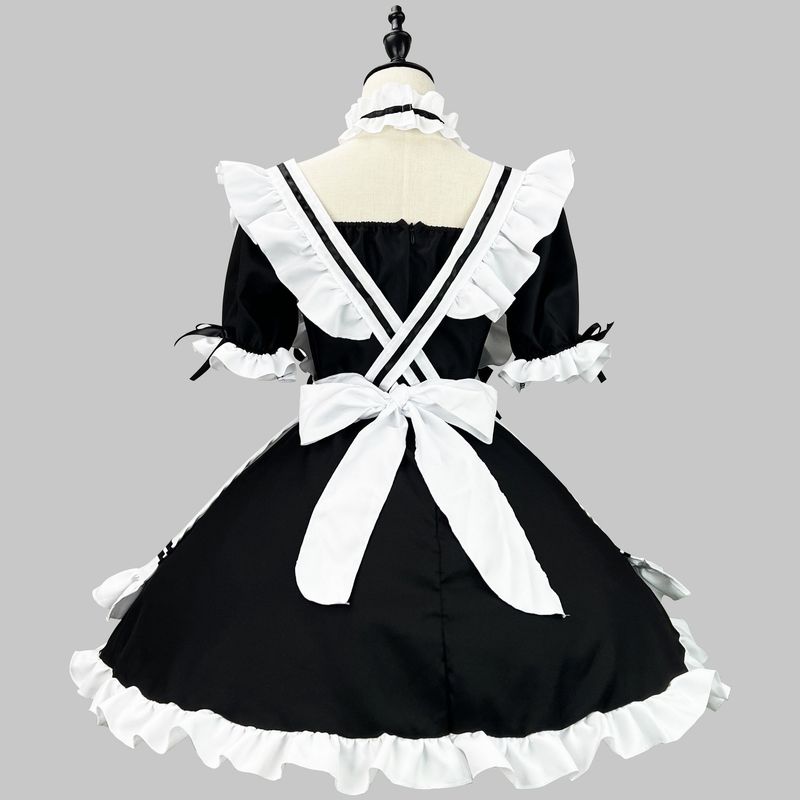 Cross-Border Amazon Classic Black and White Maid Outfit Halloween Costume Cosplay Performance Outfit