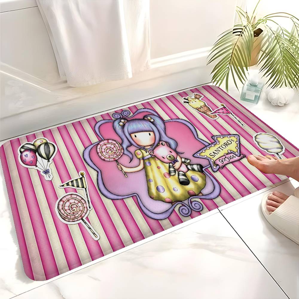 Cute Gorjusses Cartoon S-Santoro Entrance Door Mat Nordic Style Bedroom Living Room Doormat Home Balcony Anti-Slip Modern