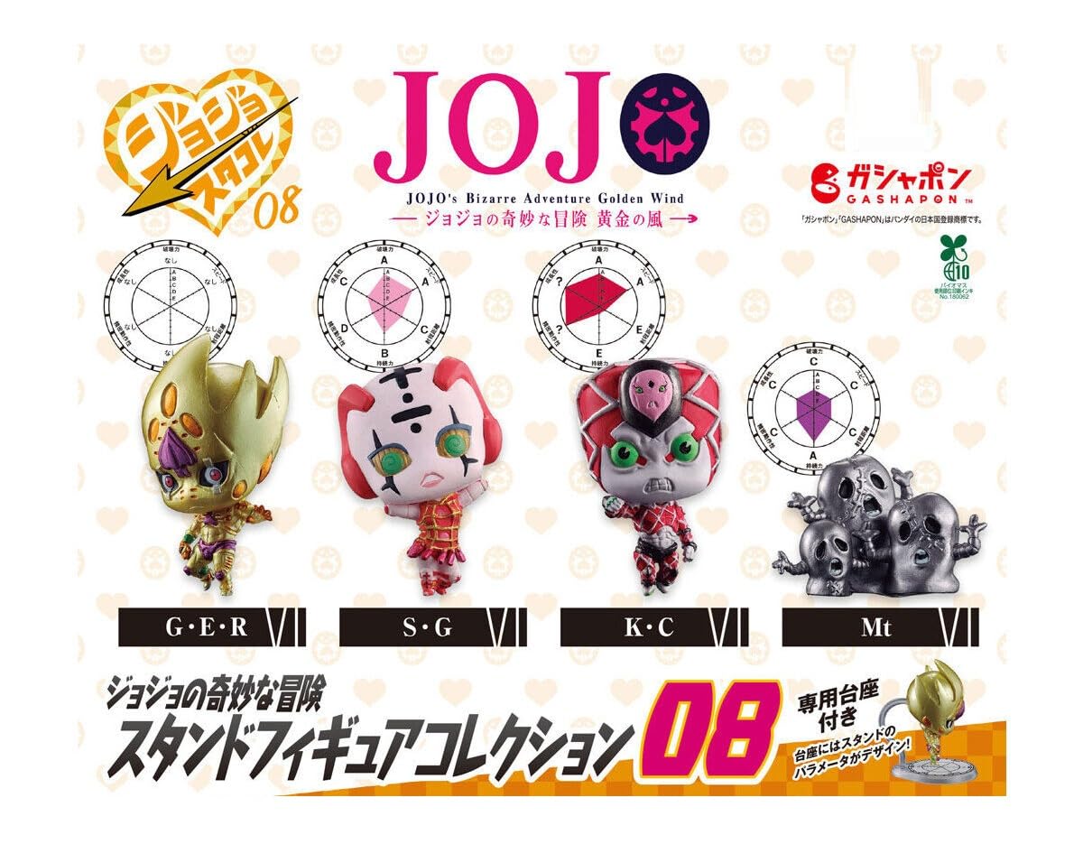 

Bizarre Adventure Stand Figure Collection 08 set of 4 types Gachapon Capsule Toy JoJo s [Complete (full set)] [Capsule unopened]