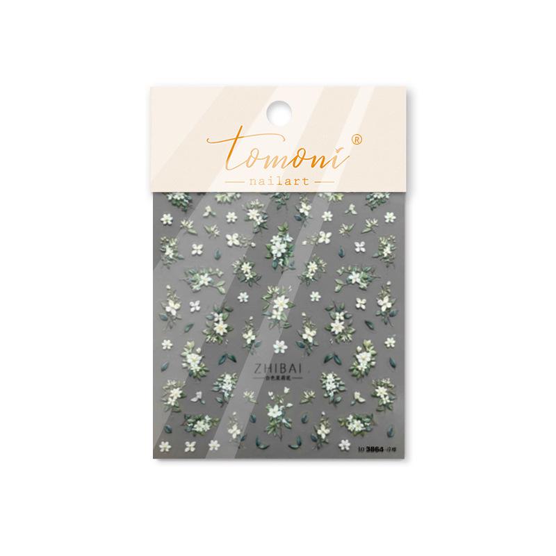 

Tomoni Shell Light Nail Stickers: Retro Japanese Jasmine Design (3864)