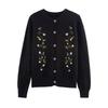 Zbzr Autumn New Women Clothes Western Style Fashion Temperament All-Match Round Neck Long Sleeve Breasted Embroidery Knit Cardigan