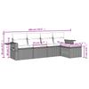5-teiliges Gartensofa-Set mit Kissen Schwarzes Poly-Rattan