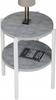 Stolik Nocny Okrągły Loft Z Półką 35X35X46 Cm Metalowy Biały