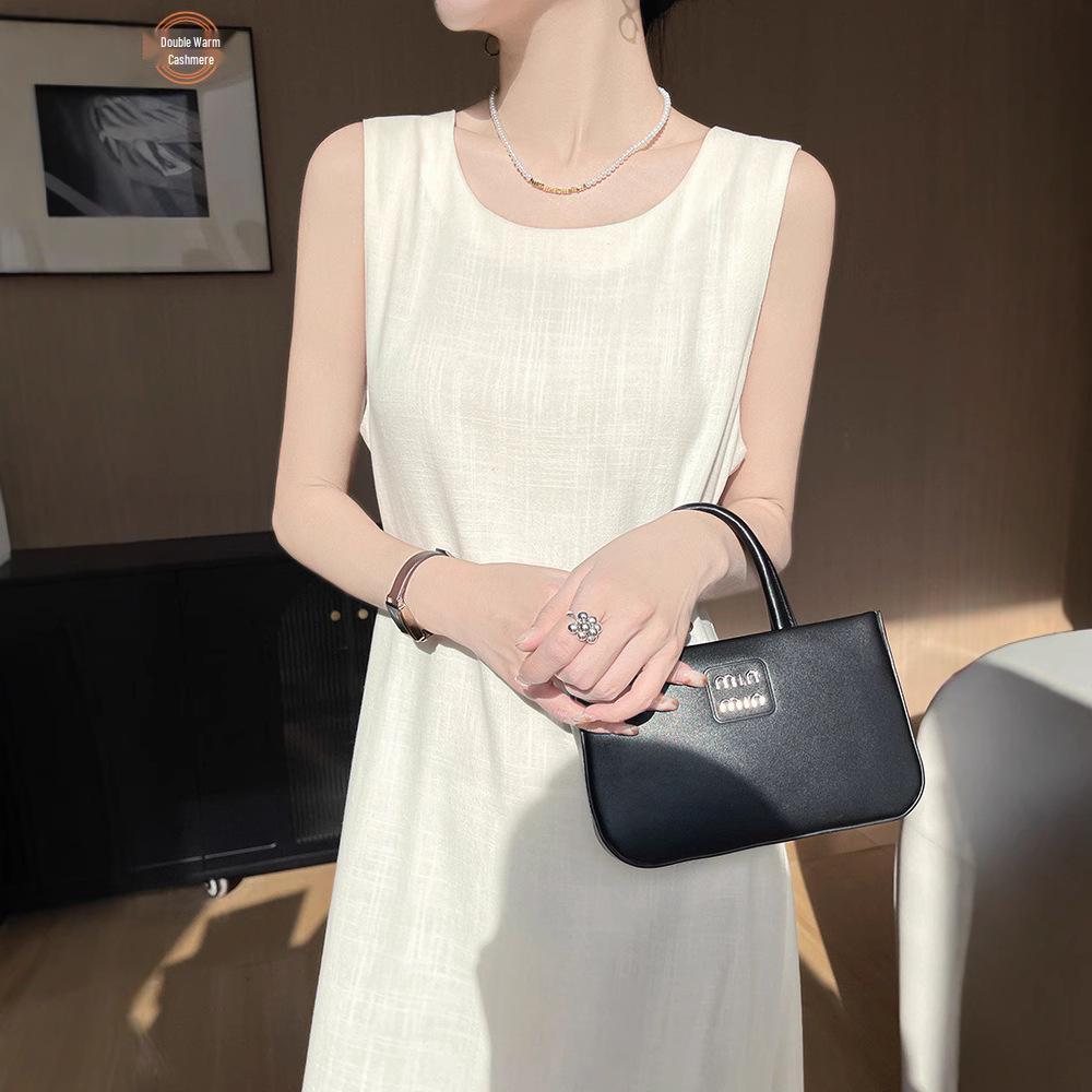

Women s Plus Size Sleeveless French Linen Knit Camisole Dress XXL
