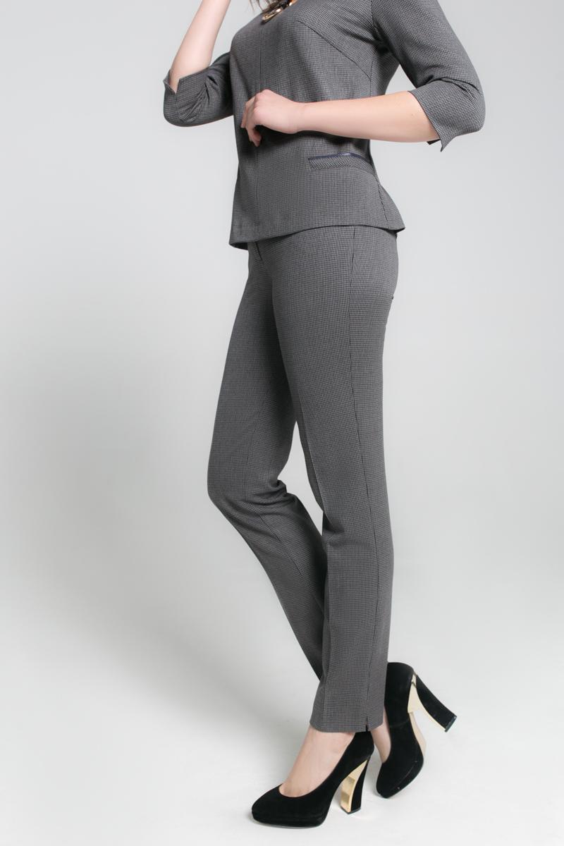 

Класичні завужені штани з кишенями та розрізами на штаніні 36 сірий