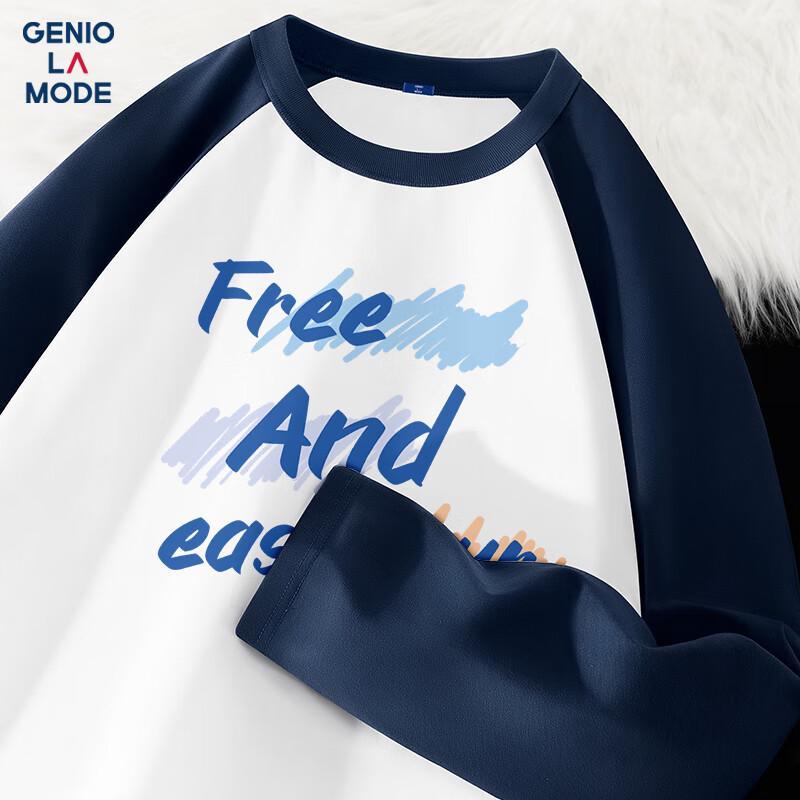 GENIOLAMODE Men s Pure Cotton Long Sleeve Raglan T-Shirt 3XL